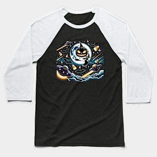 Alien UFO theme halloween Baseball T-Shirt